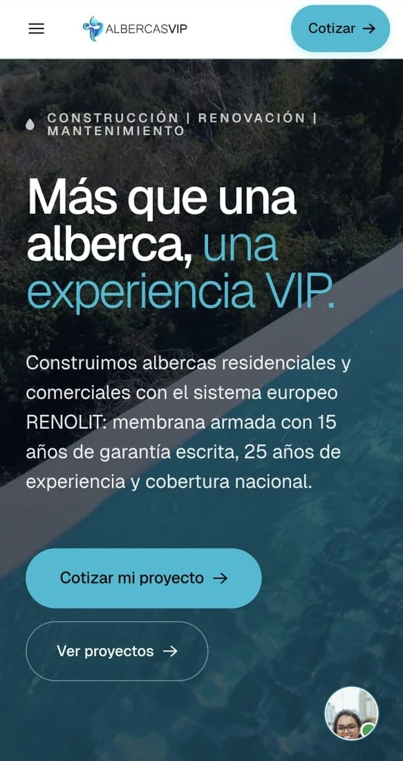 AlbercasVIP · Portada en móvil